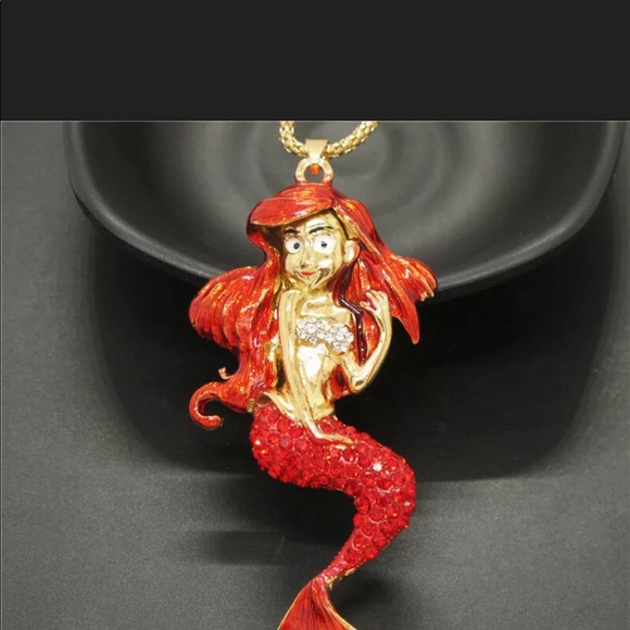 NWT Betsey Johnson Crystal Little Mermaid Pendant